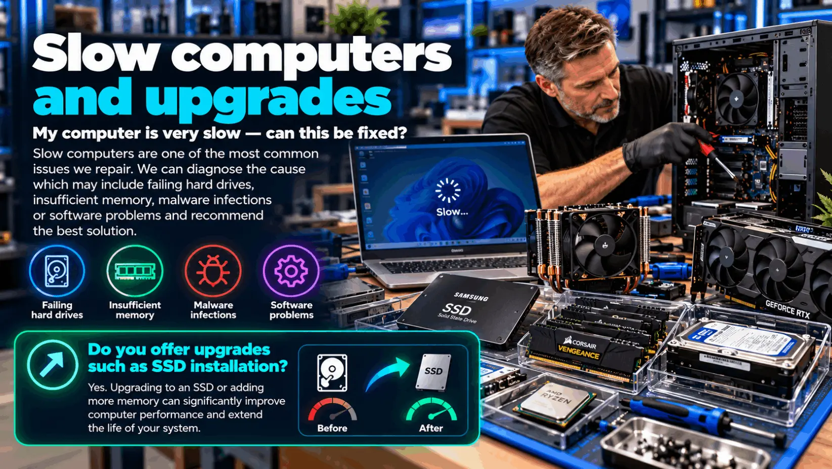 Computer upgrades and SSD installation