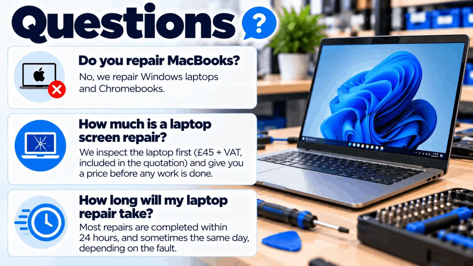 Questions about laptop repairs