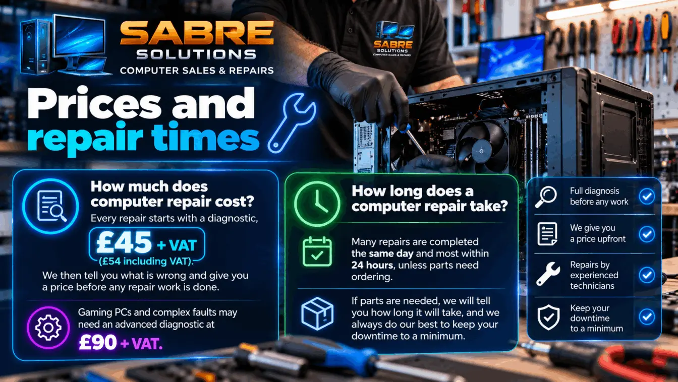 Computer repair prices in Ashford